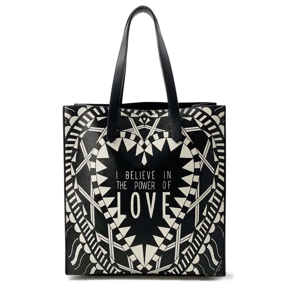 Givenchy Power of Love Tote Bag Pouch Clutch Black White
